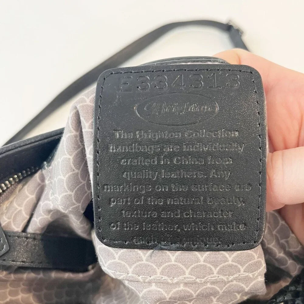 Brighton Barbados‎ City Organizer Purse Black Pebbled Leather Bag